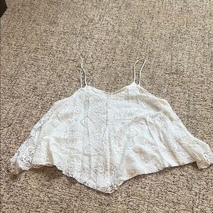 American Eagle Cream Lace Tank Top